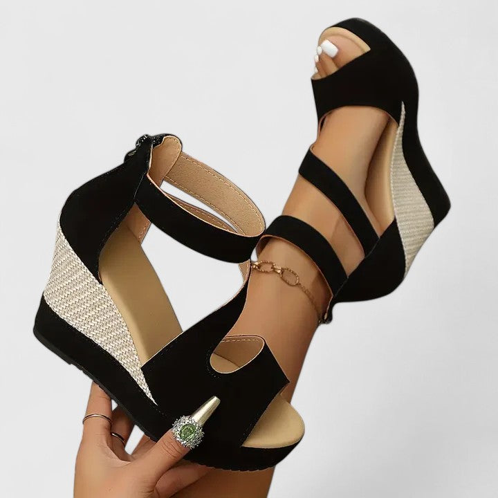 Sandali Ortopedici da Donna con Tacco a Wedge | Imbottitura e Cinghie Elastiche