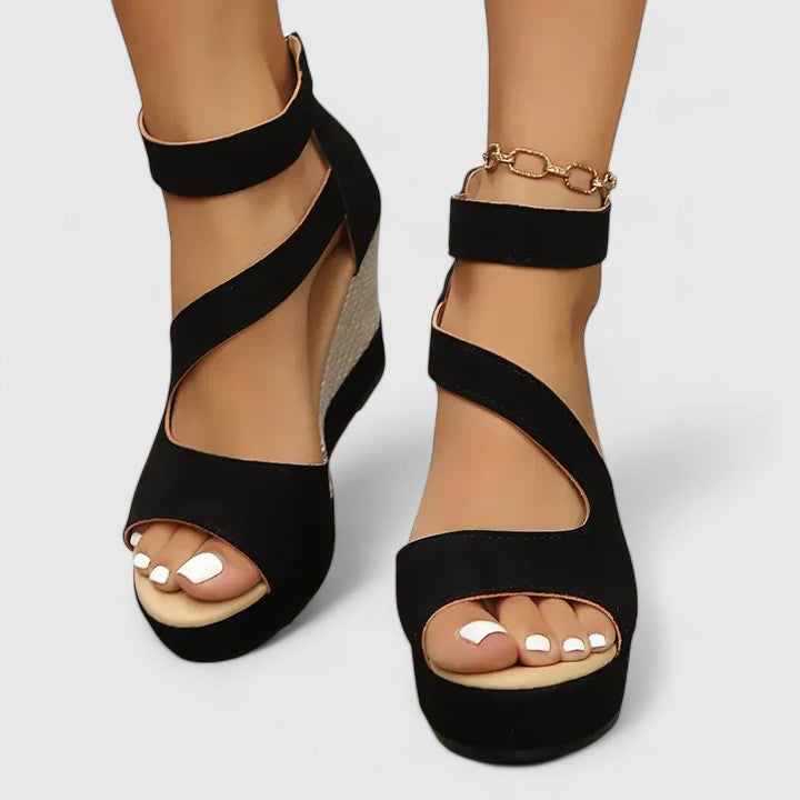 Sandali Ortopedici da Donna con Tacco a Wedge | Imbottitura e Cinghie Elastiche