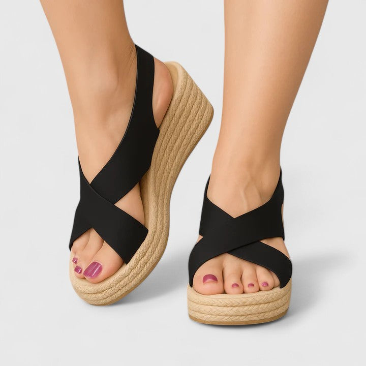 Sandali Ortopedici da Donna con Tacco a Zeppa | Cinghie Regolabili e Design Arioso