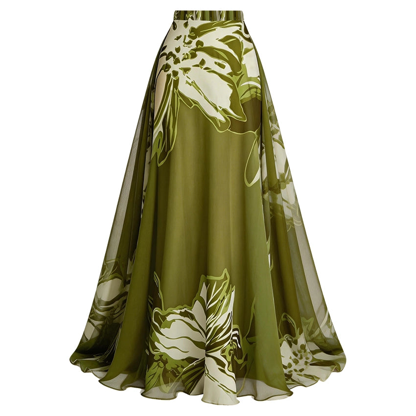 Lulu Rosalie™ – Set Costume Intero Halter Verde & Bianco