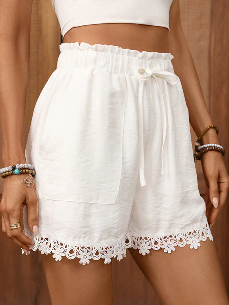 Pantaloncini Copricostume Boho in Pizzo da Donna