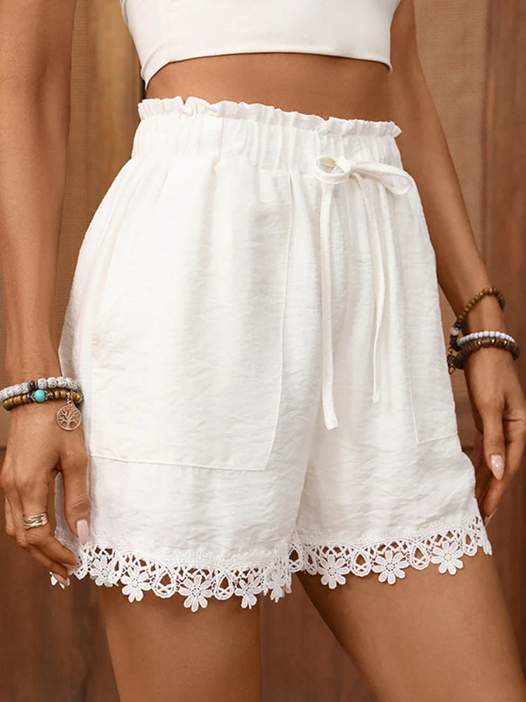 Pantaloncini Copricostume Boho in Pizzo da Donna