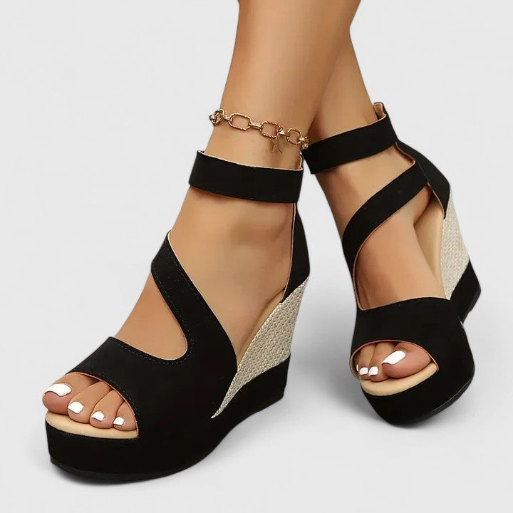 Sandali Ortopedici da Donna con Tacco a Wedge | Imbottitura e Cinghie Elastiche