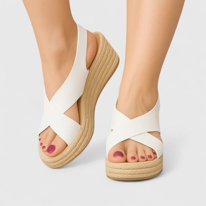Sandali Ortopedici da Donna con Tacco a Zeppa | Cinghie Regolabili e Design Arioso