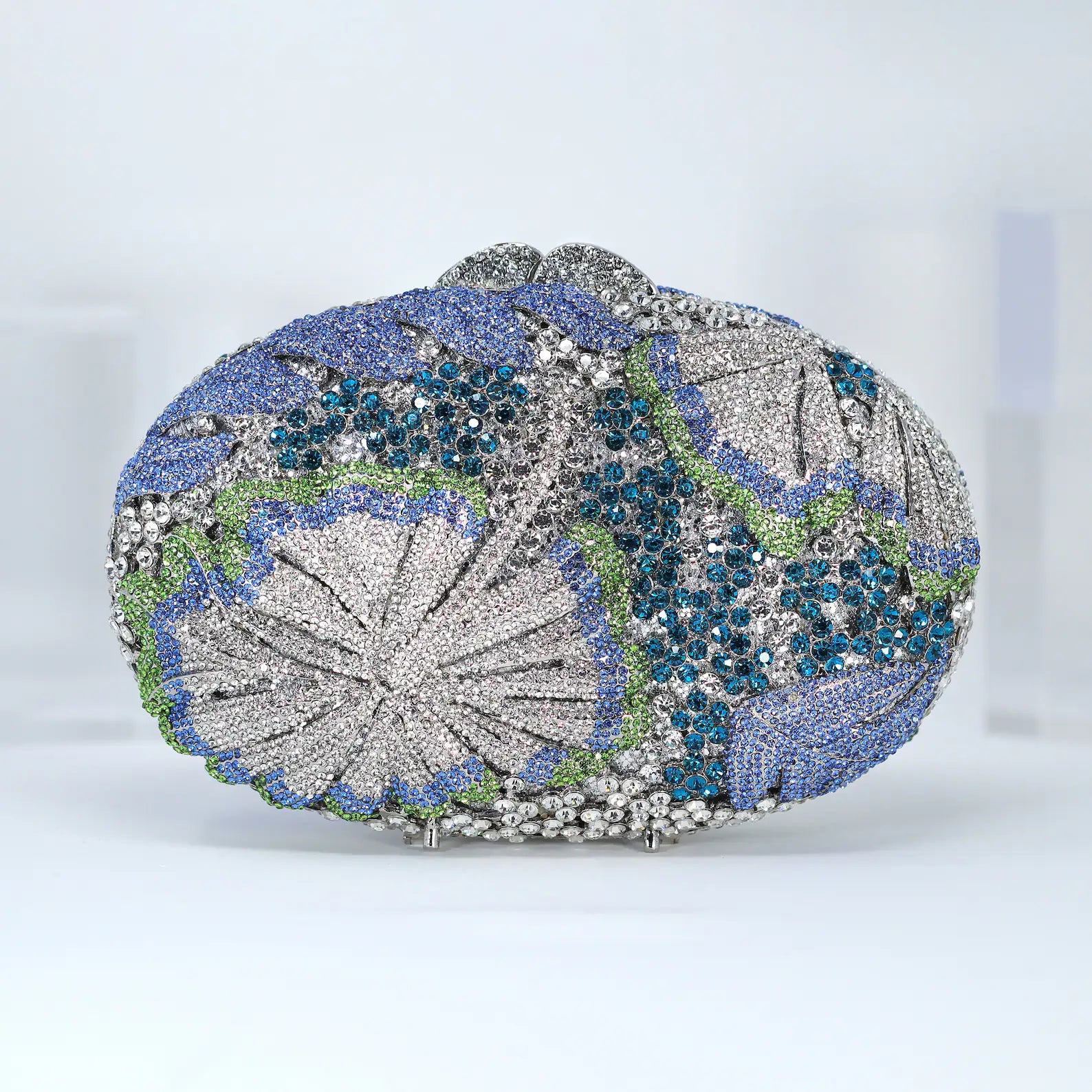 Silver & Blue Crystal Evening Clutch