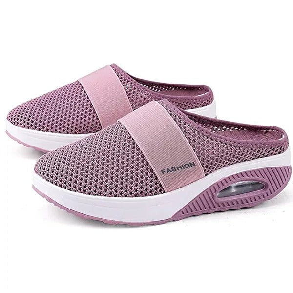 Sandali ortopedici a zeppa da donna, design in stile pantofole con supporto