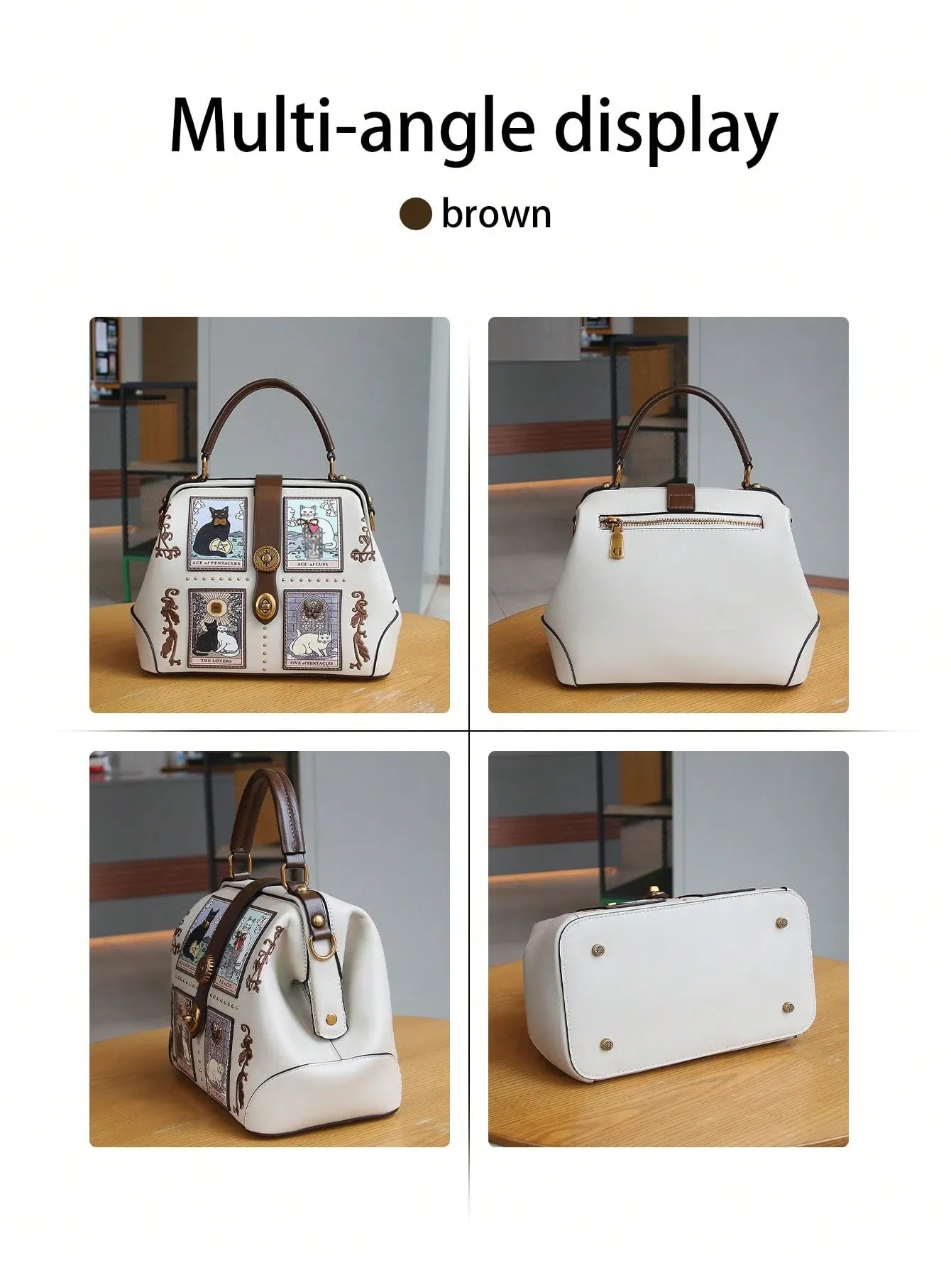 Lulu Rosalie — Borsa a Mano Tarot Cat in Pelle PU