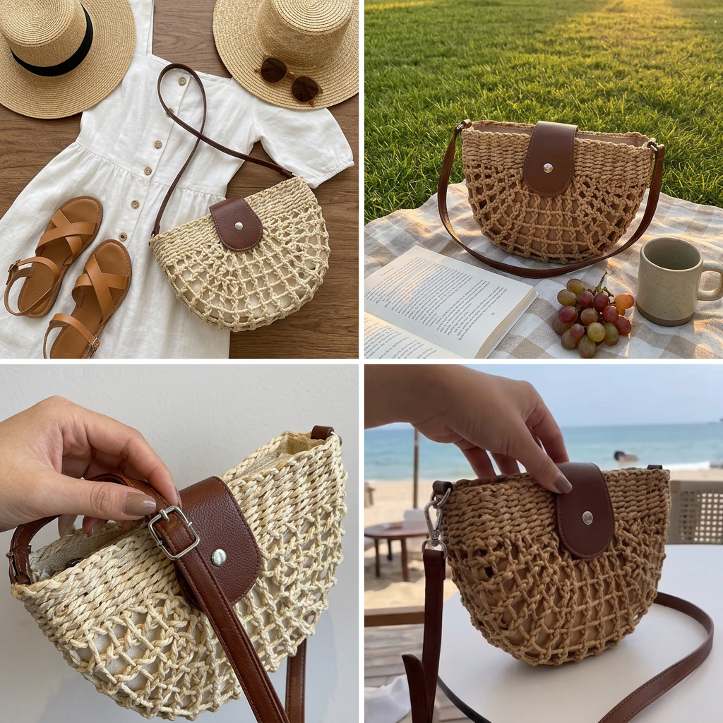 La Positano — Piccola Borsa Intrecciata a Mano